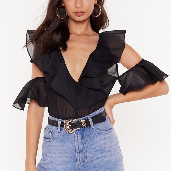 Nasty Gal Tops - NASTYGAL Organza Bodysuit - NWT! Nasty Gal Tops - NASTYGAL Organza Bodysuit - NWT!